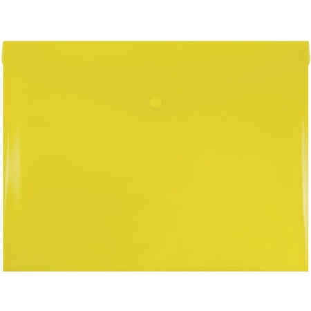 UPC: 0707152625586 | JAM Plastic Snap Envelopes  9.8×13  12/Pack  Yellow