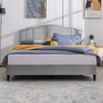 thumbnail image 6 of ZAFLY Adjustable Headboard Platform Bed Frame, Upholstered Headboard Covered in Dutch Velvet, Wood Slat Support, No Box Spring Needed, Light Grey, 6 of 6