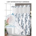 thumbnail image 6 of No Hook Shower Curtain with Snap-in Liner, Blue Botanical Waterproof Fabric Bathroom Curtains, Pastoral Elegant Spring Floral Bath Curtains & Mesh Top Window 72"x84" Long, 6 of 9
