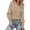 Khaki, variant on CoCopeaunts Women Knitted Sweater Tops Lapel Collar Long Sleeve Pullover Ribbed Knit Solid Color Sweaters Top