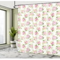 thumbnail image 4 of Ambesonne French Floral Shower Curtain, Blossoming Peonies, 69"Wx84"L, Lime Green and Pink, 4 of 4