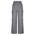 thumbnail image 5 of Hurxie Women Cargo Pants Baggy Y2K Clothing Multi Pockets High Waist Loose Straight Leg Pants Vintage Clothes Gray,XL, 5 of 8