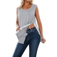 thumbnail image 2 of Womens Tank Top Women's Recovery Button Front Chemo Tank Cami Tops for Women Light Gray XS, 2 of 7