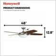 thumbnail image 4 of Open Box Honeywell Carmel Ceiling Fan, Quiet Motor & Remote Control, 48",Nickel, 4 of 12