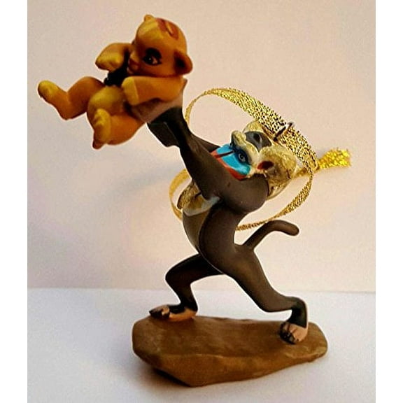 4" Disney Lion King Rafiki Baboon & Baby Simba Christmas Tree Ornament Figure