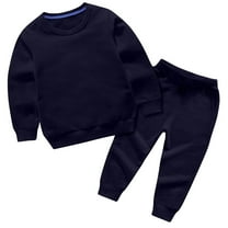 Jalioing Toddler Kids Cotton Sweatsuit Set Long Sleeve Solid Sweatshirt Joggers Set 2 Piece Tracksuit Outfits
