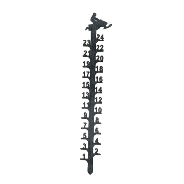 Indicador de nieve de metal de 24 pulgadas, decoración de jardín resistente al óxido para jardín, césped, hierba y Navidad figurilla
