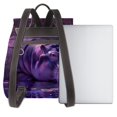 thumbnail image 3 of Fotbe Purple Hippo In Water for Leather Backpack Purse for Women Fashion Multipurpose Design Handbag Ladies Shoulder Bags Travel Backpack, 3 of 4