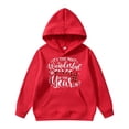 thumbnail image 1 of Chandail à Capuchon d'Hiver pour Petite Fille, Chandail à Capuchon Douillet pour Filles, Veste Légère à Fermeture Éclair pour Danse, Veste Légère pour Fille de 18 Mois, Imprimé Arbre de Noël à Carreaux Rouges, Manches Longues, Capuche, Rouge, 4-5 Ans, 1 of 6