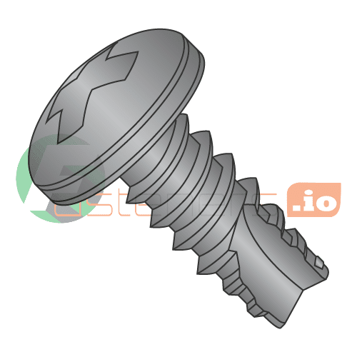 #8 x 1" Type 25 Thread Cutting Screws / Phillips / Pan Head / Steel / Black Zinc (Quantity: 5,000 pcs)