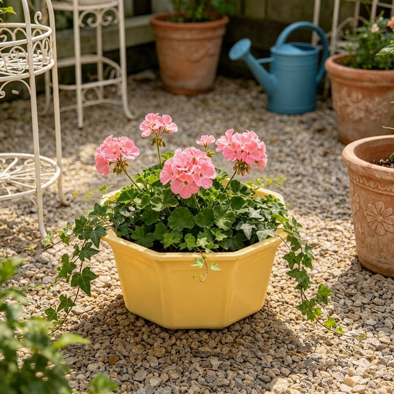 Shallow Succulent Plant Pots, Shallow Planter with Tray and Drainage Holes, Decorative Plastic Planters for Indoor and Outdoor Gardening, Succulent pots for Succulents Cactus and Herbs