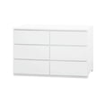 thumbnail image 4 of Spaco 6 Drawer Storage Cabinet, Wood Storage Tower Clothes Organizer with Wavy Drawer Panel, Wide Dresser of 6 Drawers for Indoor as Bedroom, Living Room, White, 4 of 16