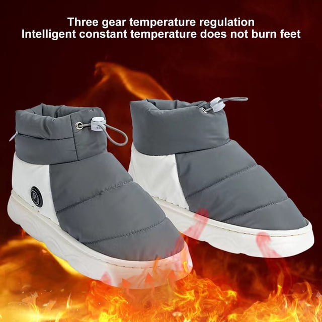 LJNYFDC Portable Heated Footwear Electric Heated Slippers 1 Pair Adjustable Temperature Non Slip Breathable Foot Warmer Shoes for Women and Men