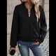 thumbnail image 4 of Chaqueta Informal de Mujer con Cuello Alto y Cremallera, Ideal para Otoño. Conjuntos con Bolsillos. Negro 4XL, 4 of 9