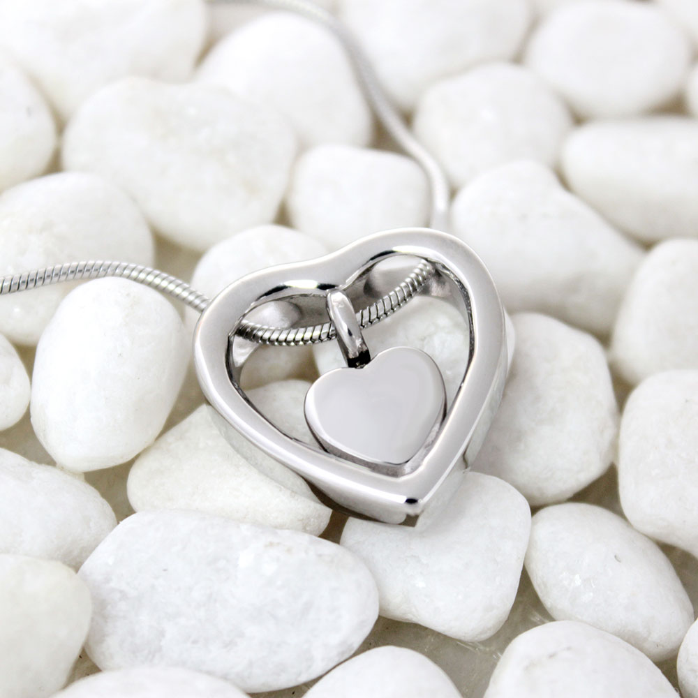 Anavia Floating Drop Heart Cremation Jewelry for Ashes Memorial Necklace Ash Urn Keepsake Silver with FREE Funnel Kit and Velvet Jewelry Box