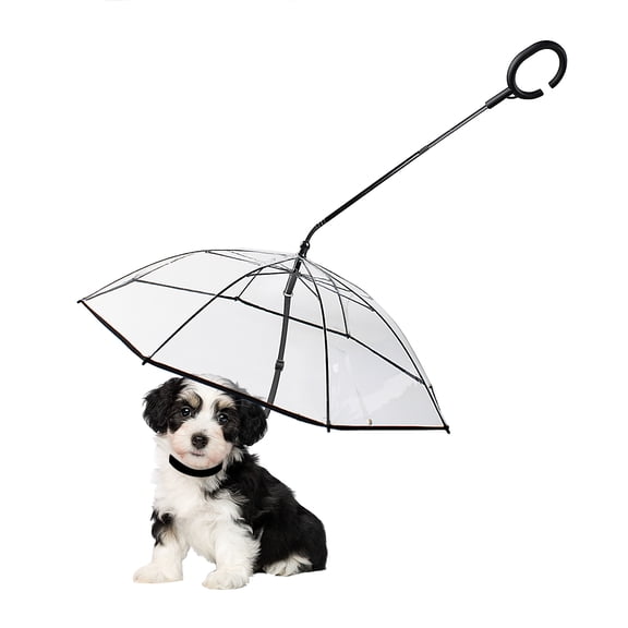 NAMSAN Clear Dog Umbrella Rainproof Foldable Pet Umbrella with Adjustable Leash for Puppy Doggie