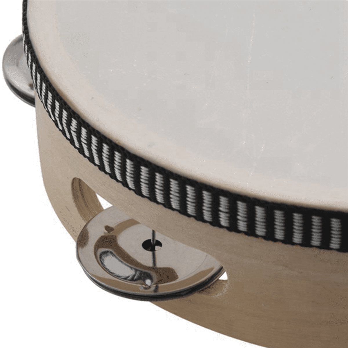 8X 6 Inches Early Education Teaching Aids Hand Tambourine Children Percussion Tambourine Dance Hand Drum with 4 Bells