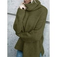 thumbnail image 2 of Womens Oversized Turtleneck Pullover Sweater Cable Knit Long Sleeve Sweater Tops, 2 of 6