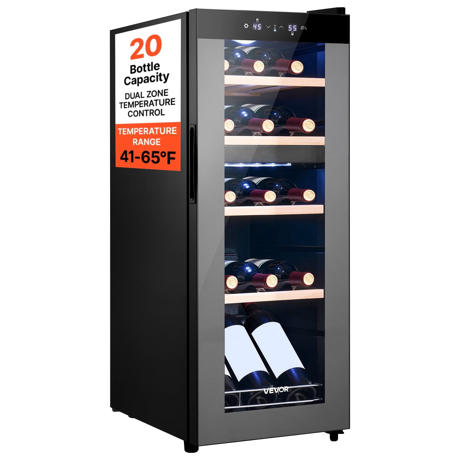 Lanbo 154 Bottle 24 inch Width Compressor Dual Zone Wine Cooler