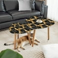 thumbnail image 5 of Triangle Nesting Coffee Table Set of 2 Interlocking stripes wooden golden 3d texture Material wood oak End Table Modern Minimalist Side Table Set for Living Room Bedroom, 5 of 8