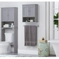 thumbnail image 6 of Spirich Wood Wall Mounted Bathroom Cabinet with Doors and Adjustable Shelves, Gray, 6 of 7