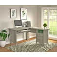 thumbnail image 2 of Inval 2-Drawer L-Shaped Desk, Gray Smoke Oak, 2 of 8