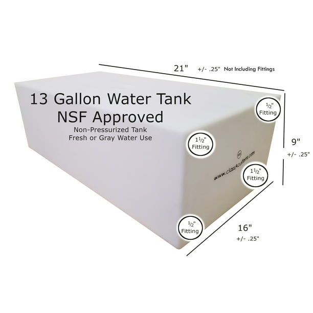 13 Gallon RV Concession Fresh Water Holding Tank - Walmart ...