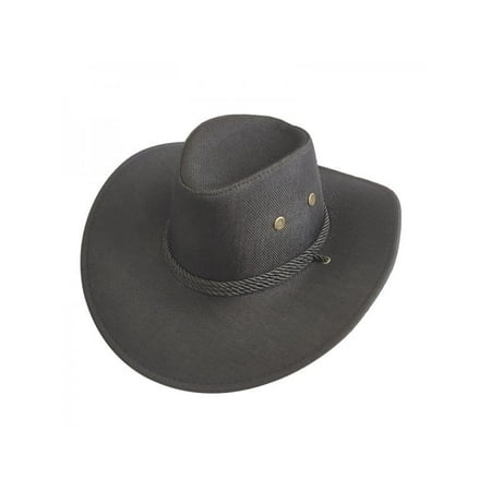 MarinaVida Men Retro British style Casual Wide Brim Sun Hat Cowboy Cap