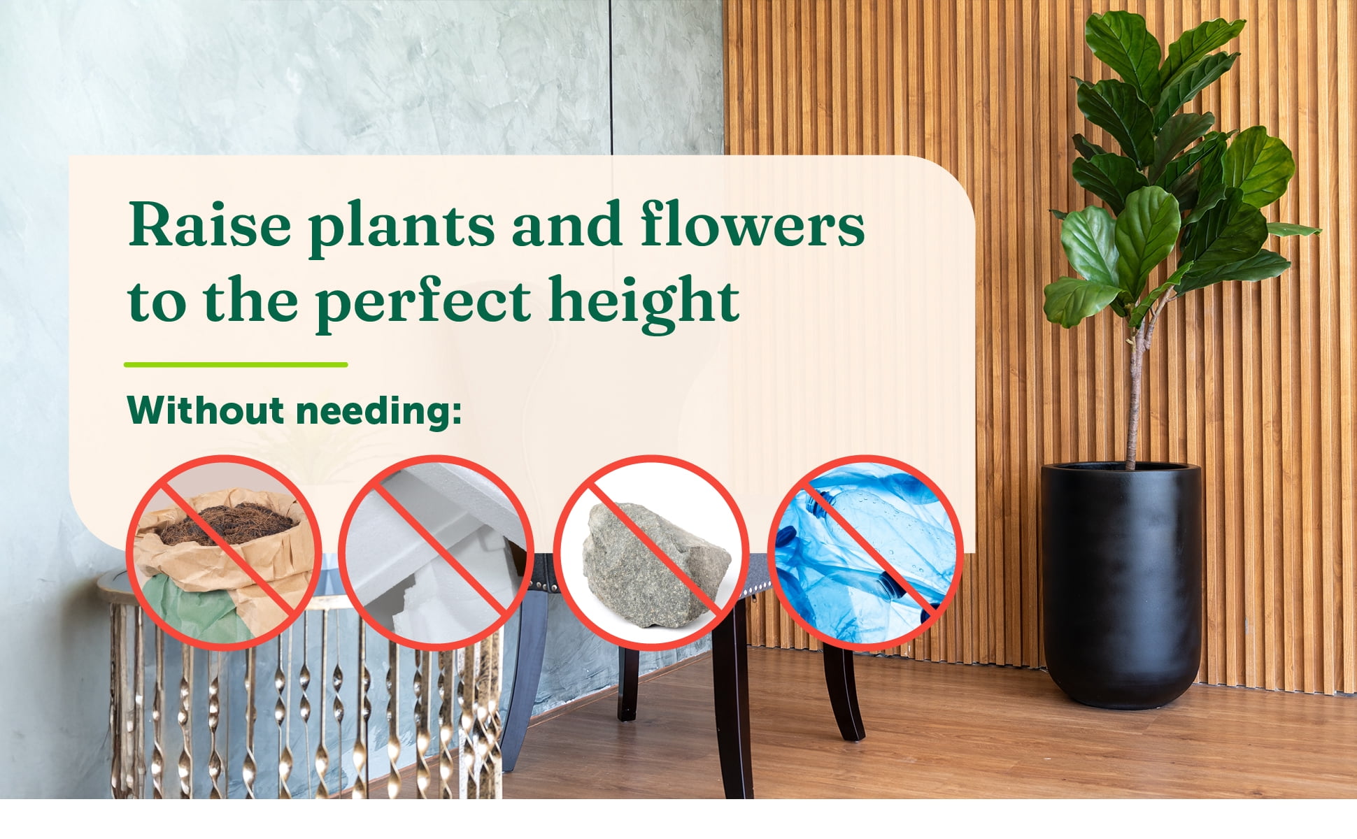 Tall Tapered Plant Riser Planter Insert| Fill Bottom of Tall Flower Pots and Large Plant Containers | Indoor and Outdoor (11-17” Rise, 6" Base, 10" Top)