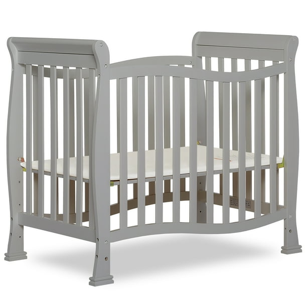 Dream On Me Piper 4in1 Convertible Mini Crib, Pebble Grey