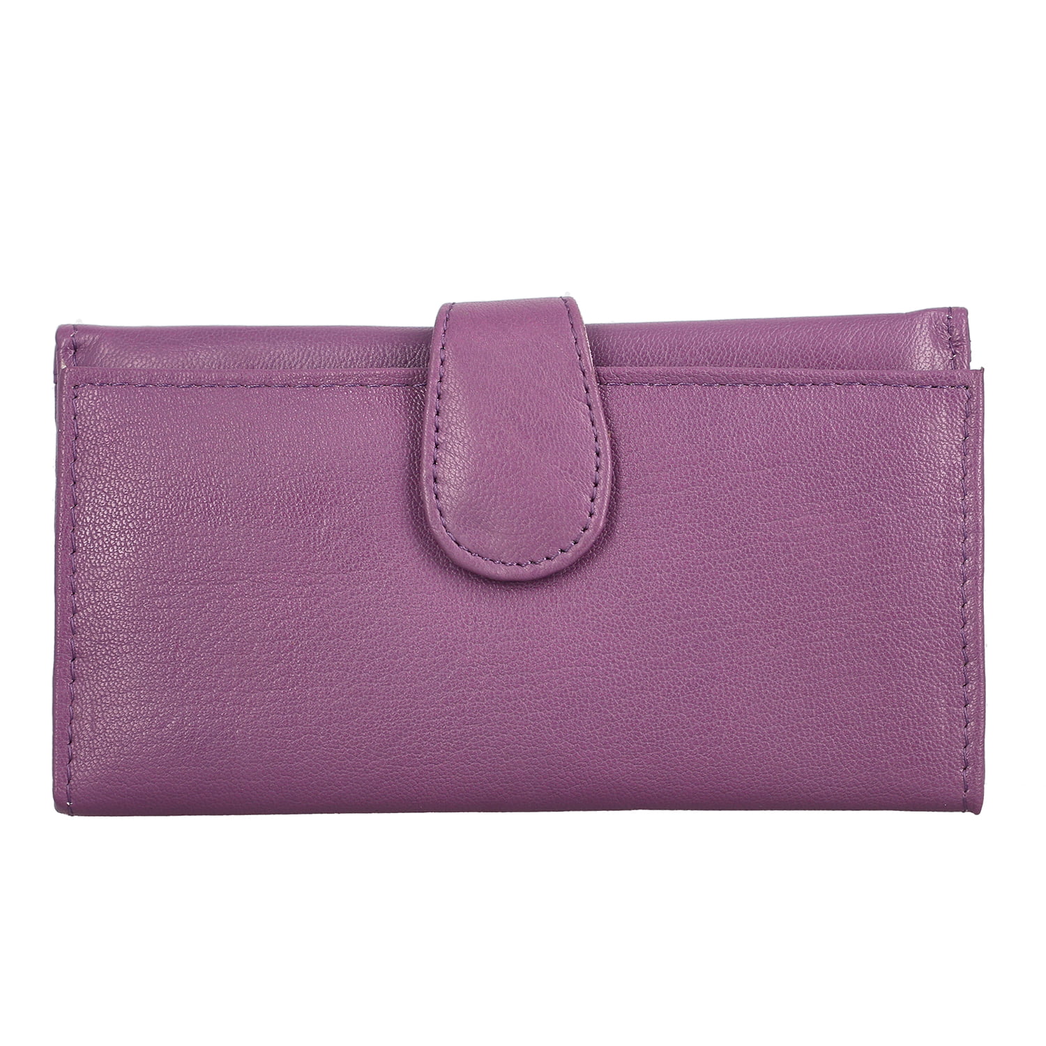 Shop LC Passage Women Handcrafted Purple Genuine Leather RFID Protected ...