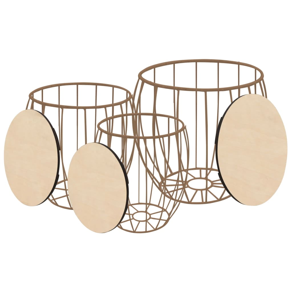 3 Pieces Coffee Table Set, Living Room Office Side End Couch, Accent Tea Telephone Table Stand