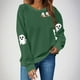 thumbnail image 1 of Heisall Womens Sweatshirts Halloween Print Long Sleeve Round Neck Loose 2025 New Arrival Fashion Casual, 1 of 4