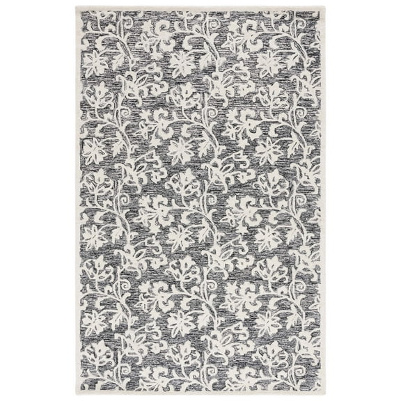 SAFAVIEH Martha Stewart Metro Floral Area Rug, Black/Ivory, 8' x 10'