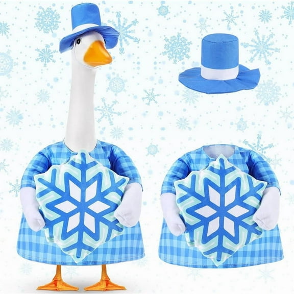 YingYouFu Goose Christmas Outfit, Clothes for 23 Inch Garden Statue, Holiday Decor for Porch and Yard, Festive Goose Attire for Outdoor Decoration
