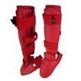 thumbnail image 5 of Karate Shin and Instep Guard Toe-covered, WKF Style Shin Pad Foot Protector Martial Arts Gear (Red, SM), 5 of 5