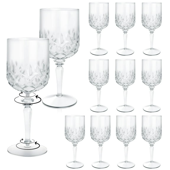 ZHURUININ 12oz Reusable  Wine Glasses，Transparent，12Pack
