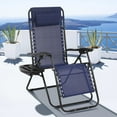 thumbnail image 1 of Dkeli Zero Gravity Chair Folding Mesh Zero Gravity Recliner with Cup Holder and Pillow Support 300lbs for Deck, Lawn, Poolside, Camping, Blue, 1 of 7