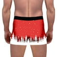 thumbnail image 4 of Christmas Underwear for Men Breathable and Comfortable Santa Shorts Snowman Reindeer Graphic Holiday Shorts Men Lingerie, B06 Red, Size XL, 4 of 6