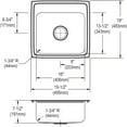thumbnail image 2 of Elkay LRQ19191 Lustertone Classic 19-1/2 x 19 x 7-1/2 Single Bowl Drop-In Sink w/ Quick-clip, 1 Hole, Stainless, 2 of 2