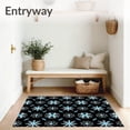 thumbnail image 3 of ODIKA 2'x3' Machine Washable Non-Slip Area Rug, Frosty Crystal Snowflake Bath Anti Slip Microfiber Holiday High Traffic Rug, Black, 627186, 3 of 7