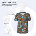 thumbnail image 3 of Zufioo Industrial Transportation Print Men's Baseball Short Sleeve, Moisture Wicking Button-Down Hip Hop Tee-Large, 3 of 7