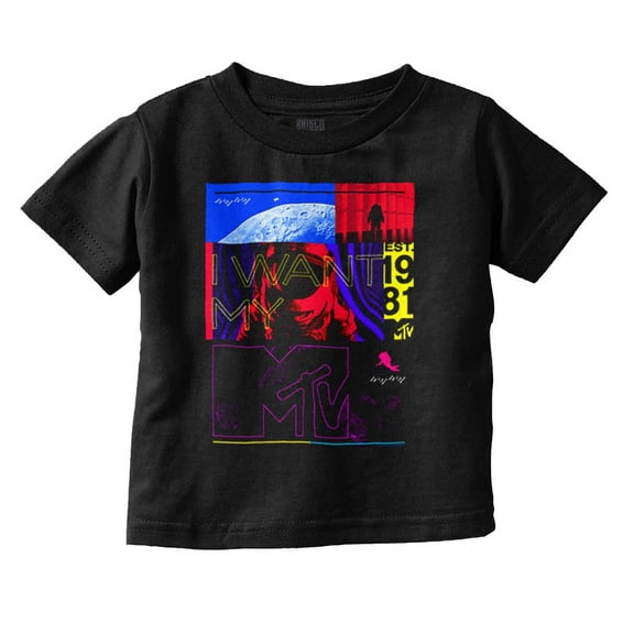 Retro I Want My MTV Moon Man Logo Toddler Boy Girl T Shirt Infant Toddler Brisco Brands 6M