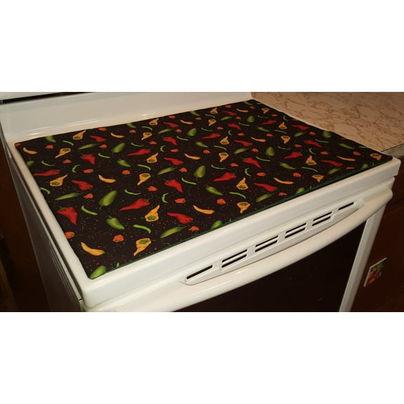 Hot Peppers Cover and Protector for Flat Stove Top by Penny's Needful Things