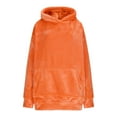 thumbnail image 3 of Womens Plush Blanket Hoodie 2-in-1 Oversized Hoodies Pillow Long Sleeve Sweatshirt Mens Adult Halloween Holiday Gift Orange, M, 3 of 7
