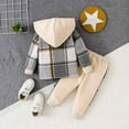 thumbnail image 4 of Boys Outfits Kids Spring Fall Checkered Plaid Long Sleeve Elastic Waist 2T-5T Pants Set 2Pcs, 4 of 9