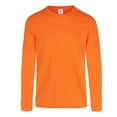 thumbnail image 3 of Zfeel High Visibility Long Sleeve Work T-Shirt for Men, Hi Vis Work Safety Shirts 100% Polyester Dry Fit Crew Neck Tee Safety Neon Orange Color, L Size, 3 of 5