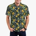 thumbnail image 3 of Balery Hand Drawn Citrus Fruits Elegant Lemons Printed Men’s Short Sleeve Polo Shirt, Midweight Men's Shirt,Golf Polo shirts -X-Large, 3 of 9