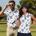 thumbnail image 2 of Jeiento His and Hers Matching Outfits Womens Sleeveless Golf Shirts Mens Slim Fit Quick Dry Short Sleeve Shirts Sea Turtle Stretch Fabric Sportswear for Couples, 2 of 7