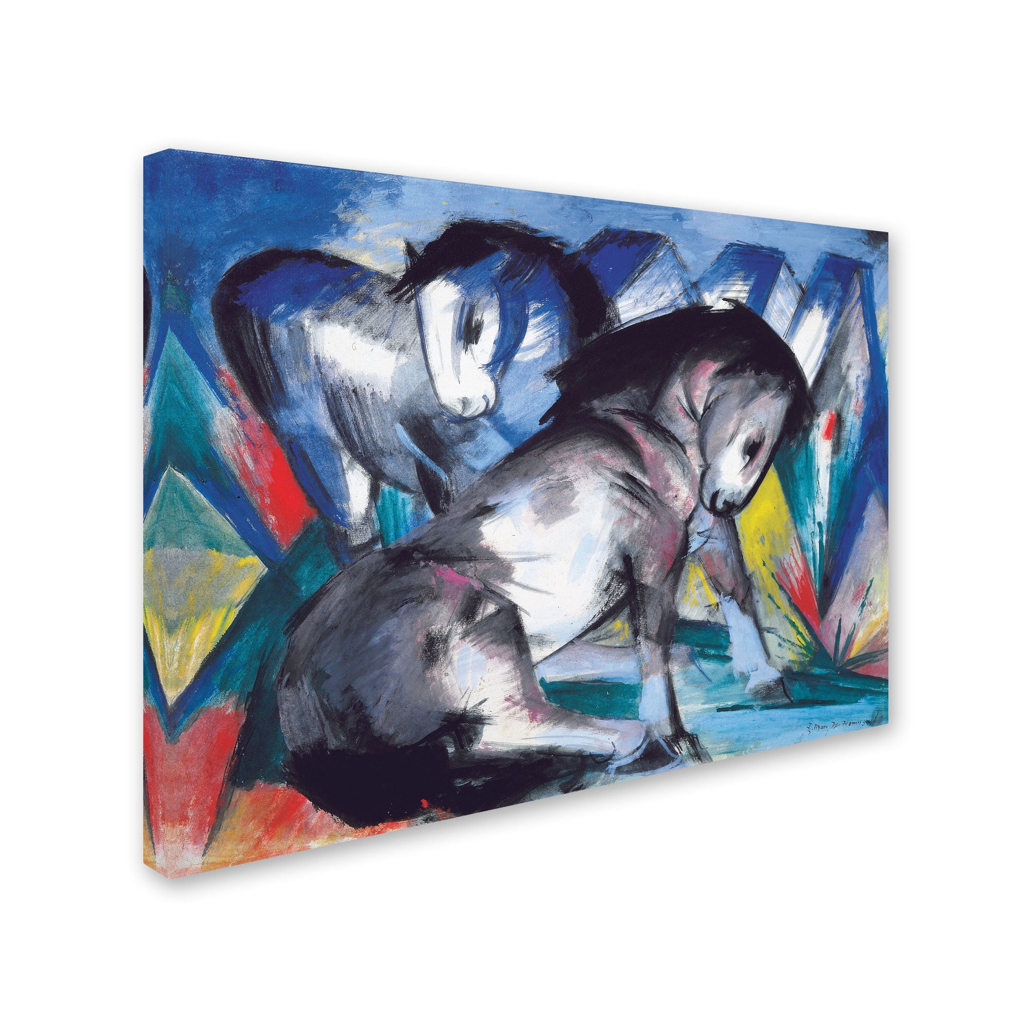 Trademark Fine Art "Two Horses 1913" Canvas Art by Franz Marc